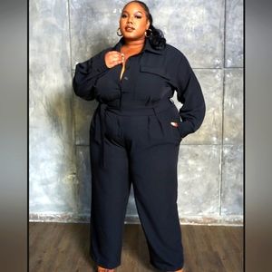 Rebdolls Black Cargo Dress Jumpsuit